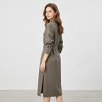V-neck Fitted Waist Dress