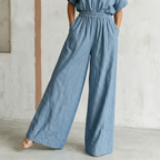 High-waisted Wide-leg Pants Two-piece Set