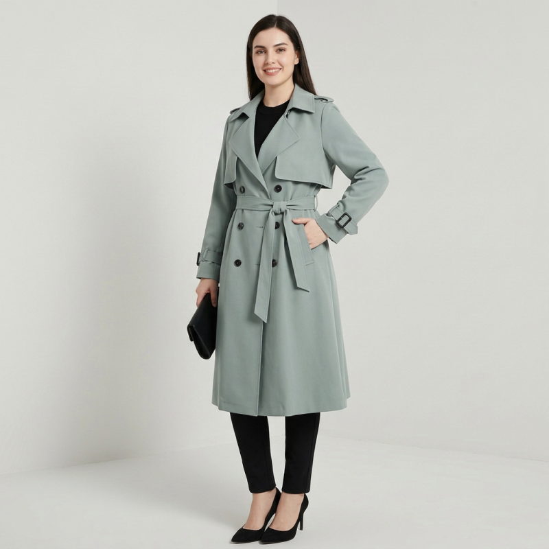 Korean Style Plus Size Trench Coat