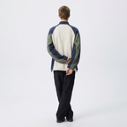 Stand-up Collar Color-blocked Zip-up Sweatshirt