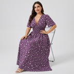 Floral Print Fitted Waist Dress