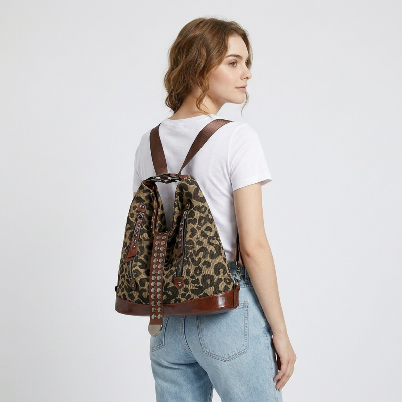 Leopard Print Multi-functional Backpack