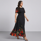 Printed Waist-cinching Dress