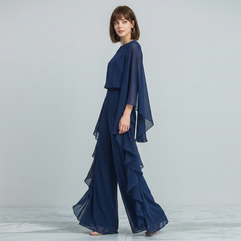 Flared Sleeve Fashion Two-piece Set