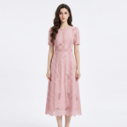 Elegant Embroidered A-line Dress