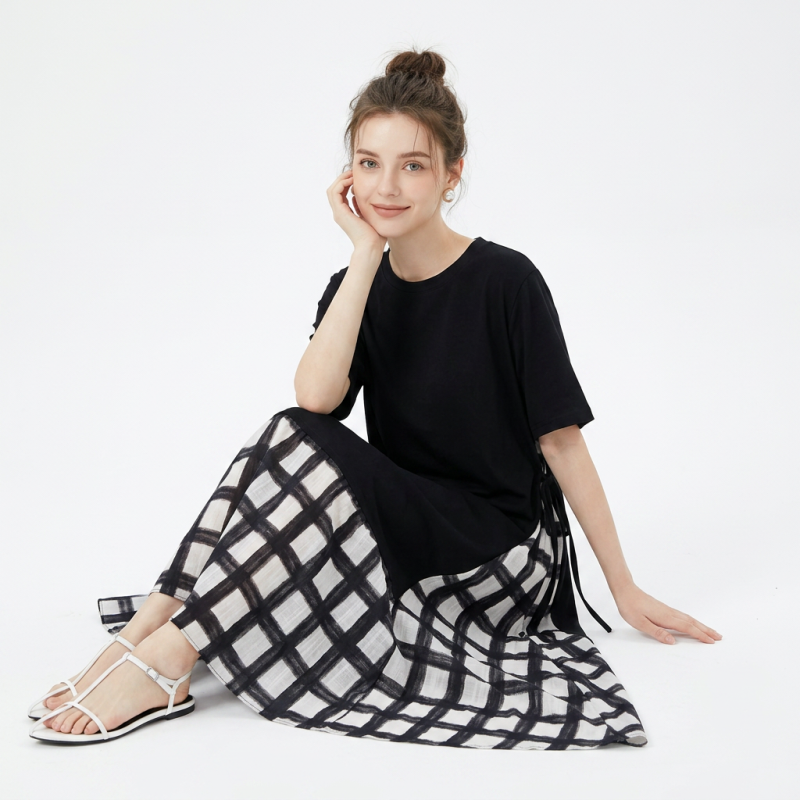 Korean Style Patchwork Dress