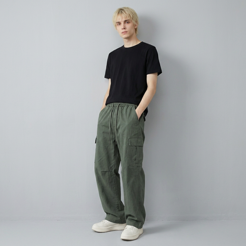 Loose-fitting Wide-leg Cargo Pants