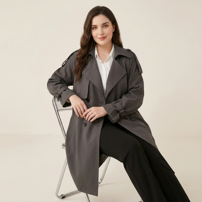 Plus-size Trendy Trench Coats