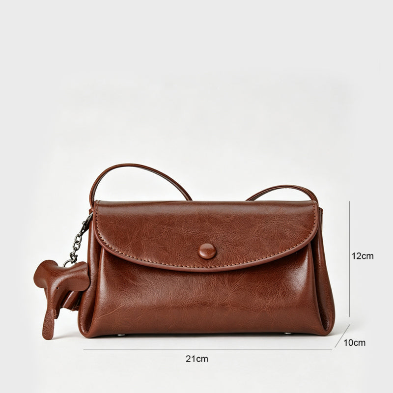 Oil-waxed Leather Crossbody Bag