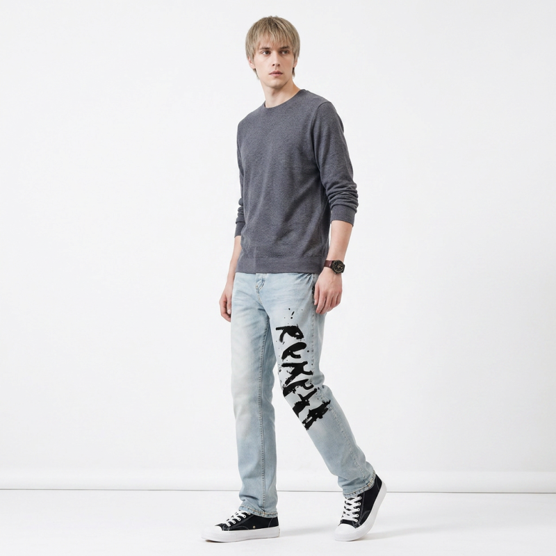 Stretch Printed Jeans