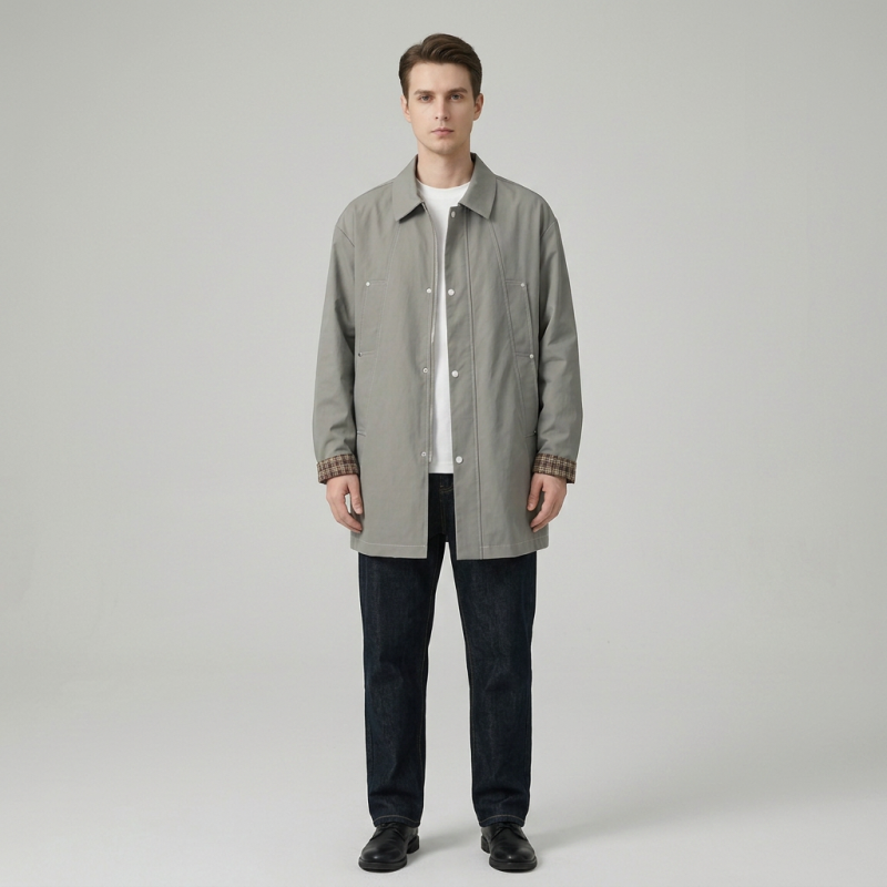 Retro Mid-length Trench Coat