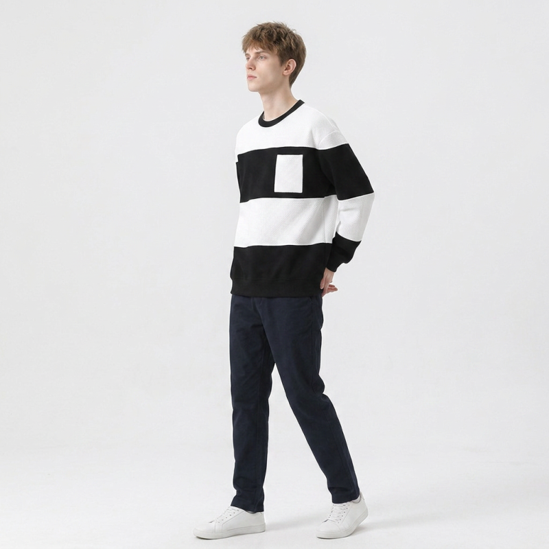Men's Striped Loose Sweatshirt