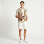 Striped Knit Polo Shirt