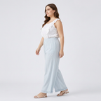 Straight-leg Casual Pants With Ruffled Trim