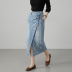 Stylish High-waisted Slit Skirt