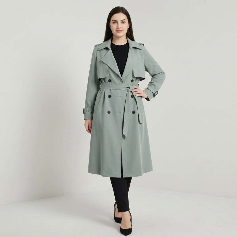 Korean Style Plus Size Trench Coat