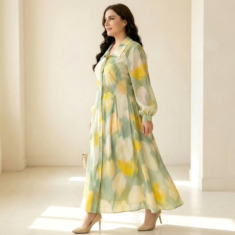 Printed Midi Dress