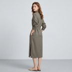 V-neck Fitted Waist Dress