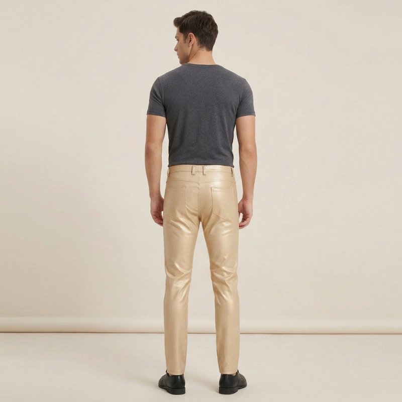 Gold Pearlescent Leather Pants