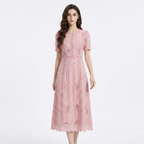 Elegant Embroidered A-line Dress