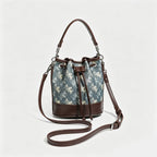 Drawstring Print Bucket Bag