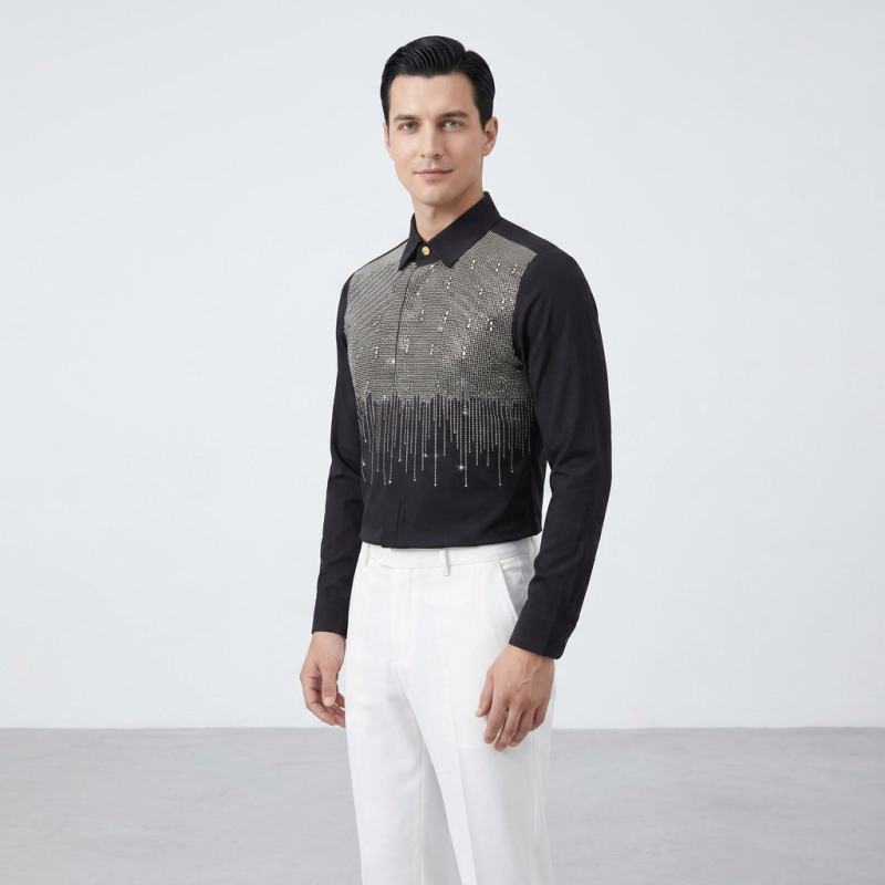 Rhinestone Tassel Shirt