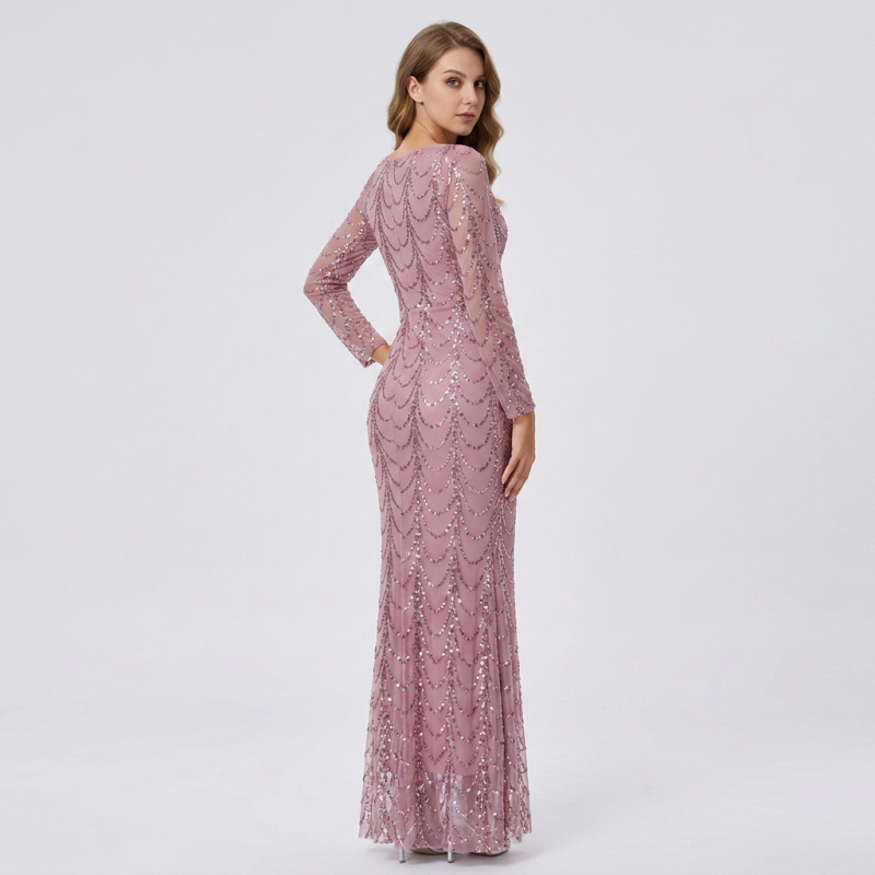 Elegant Long-sleeved Fishtail Dress