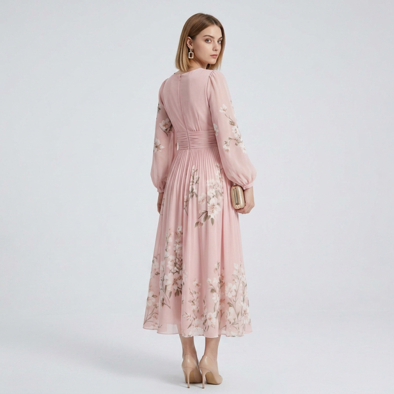Printed Long-sleeved Dress