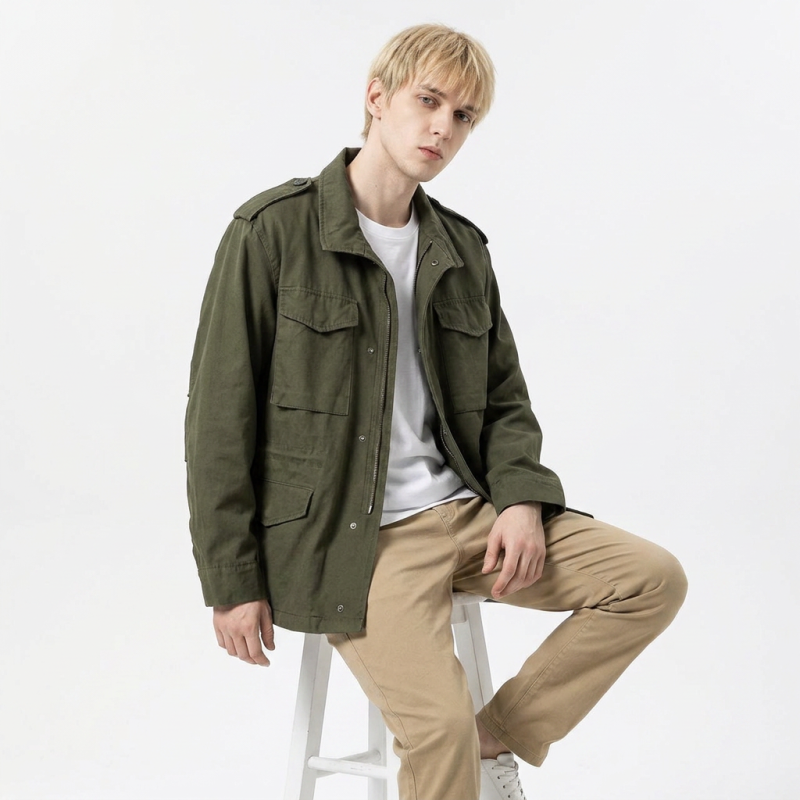 Retro Workwear Trench Coat
