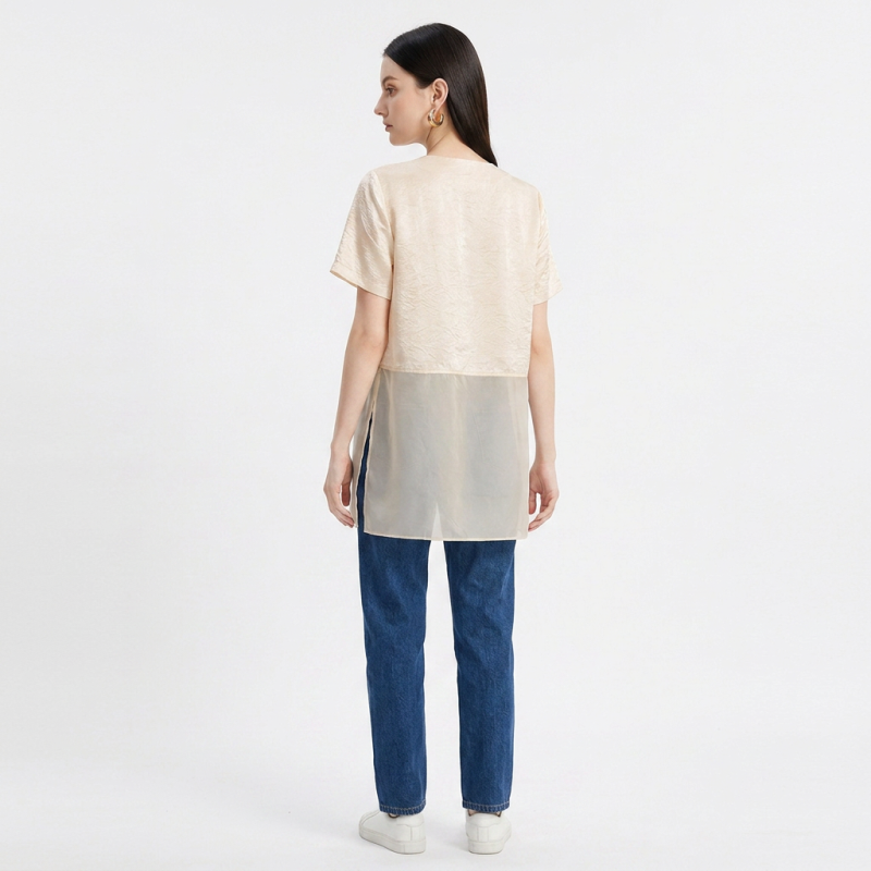 Mesh Patchwork Shirt