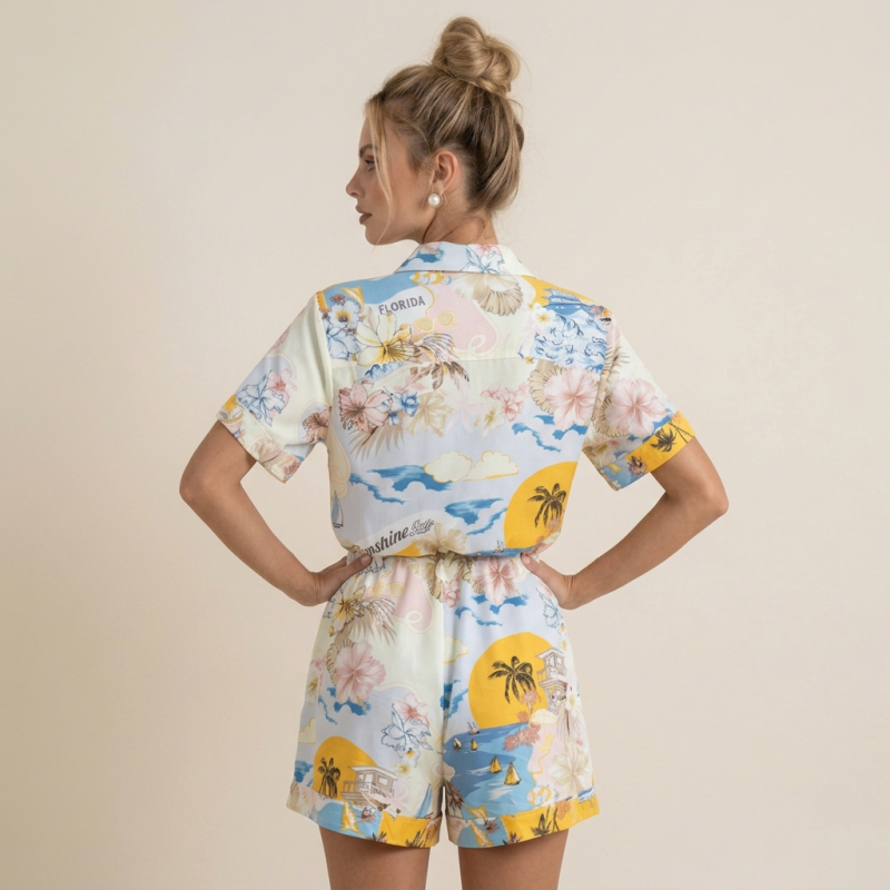 Resort-style Printed Jumpsuit