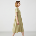 Solid Color Short-sleeved Simple Dress