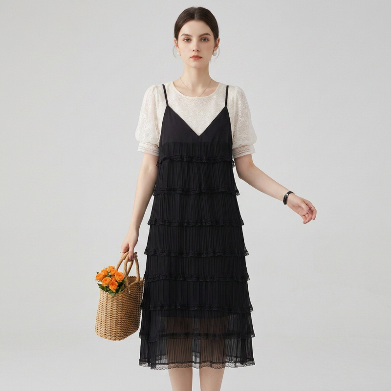 Faux Two-piece Camisole Cake Dress