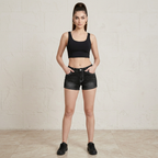 Embroidered Rhinestone Denim Shorts