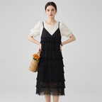 Faux Two-piece Camisole Cake Dress