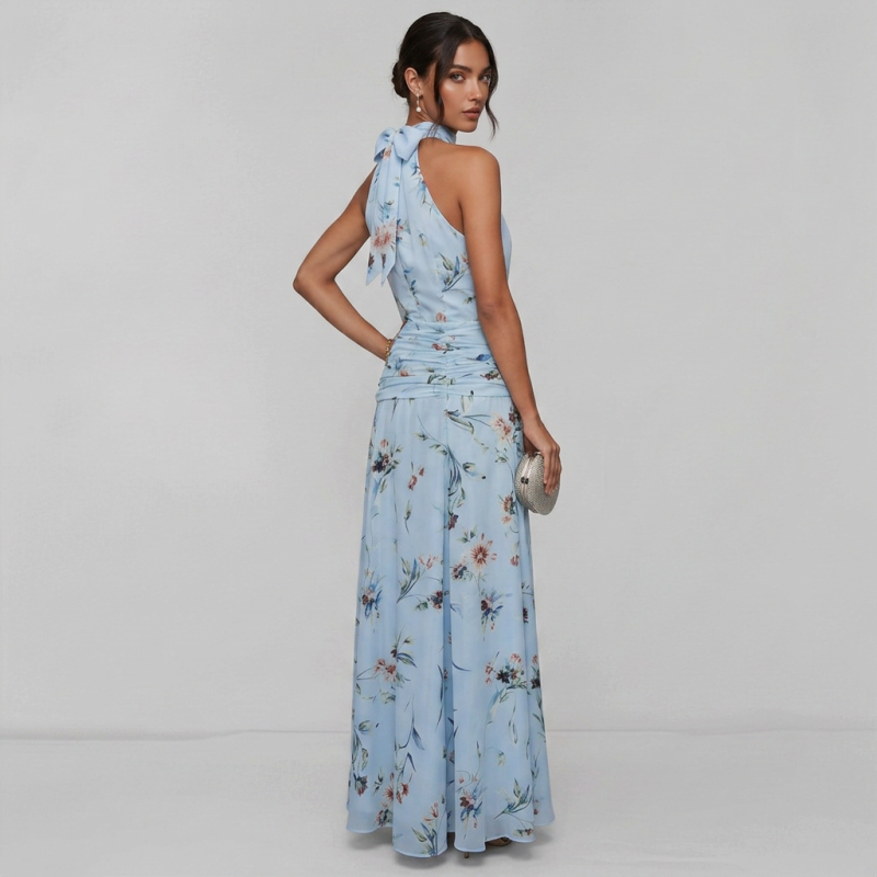 New Halter Neck Printed Dress