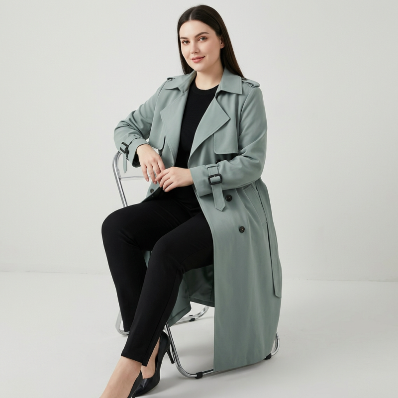 Korean Style Plus Size Trench Coat