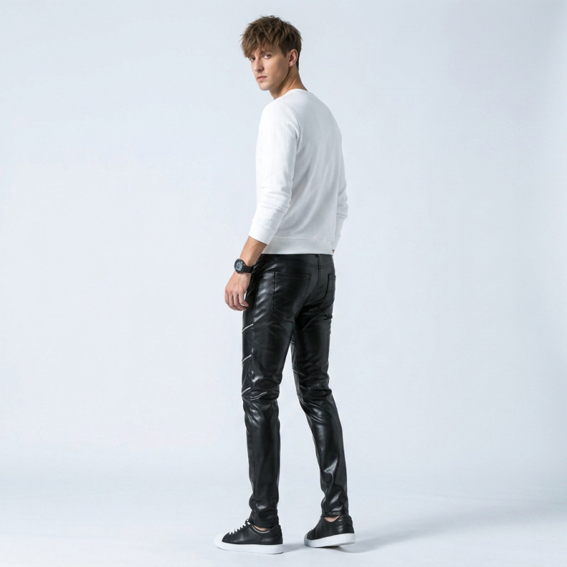 Slim-fit Fashion Leather Pants