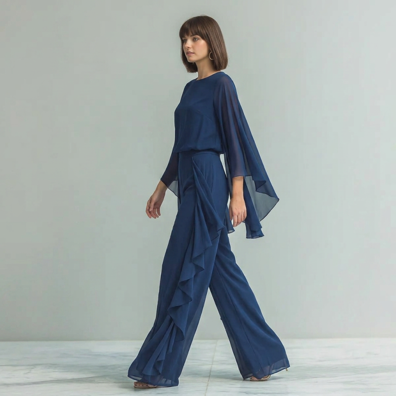 Flared Sleeve Fashion Two-piece Set