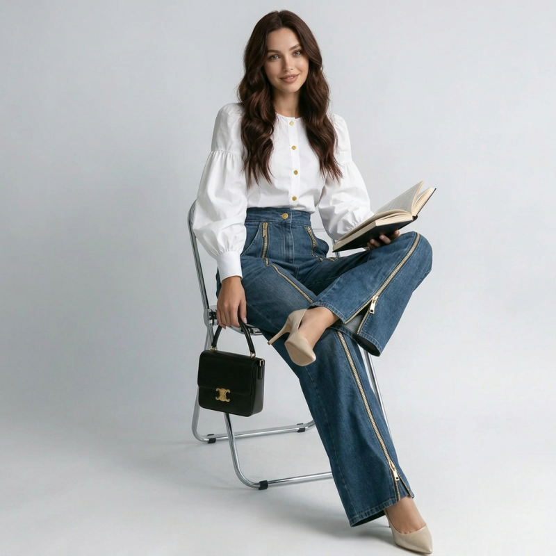 Wide-leg Jeans