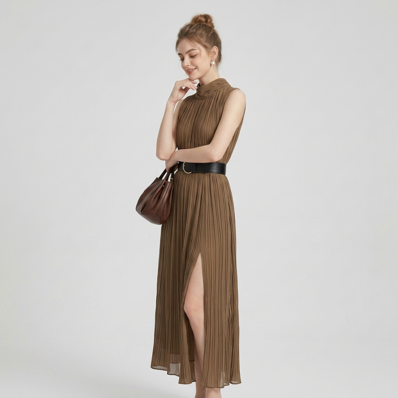 Sleeveless Pleated Dress