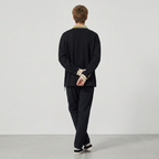 American-style Color-blocked Collared Sweatshirt