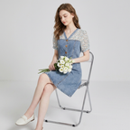 Faux Two-piece Denim Dress