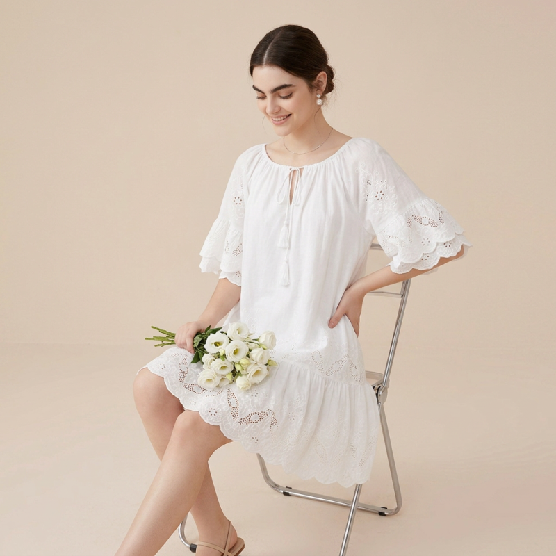 Lace Solid Color Dress