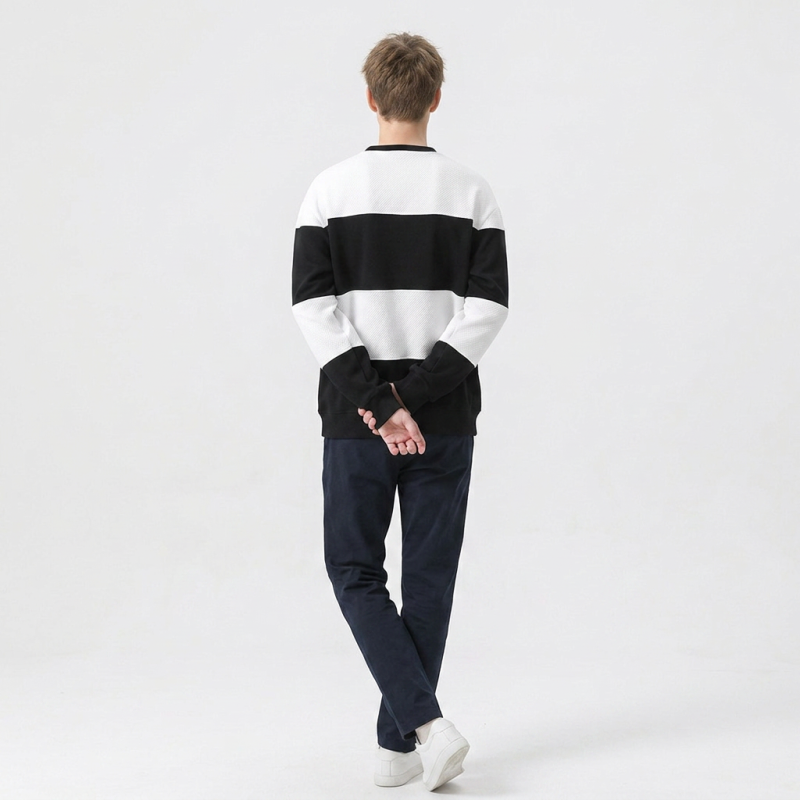 Men's Striped Loose Sweatshirt