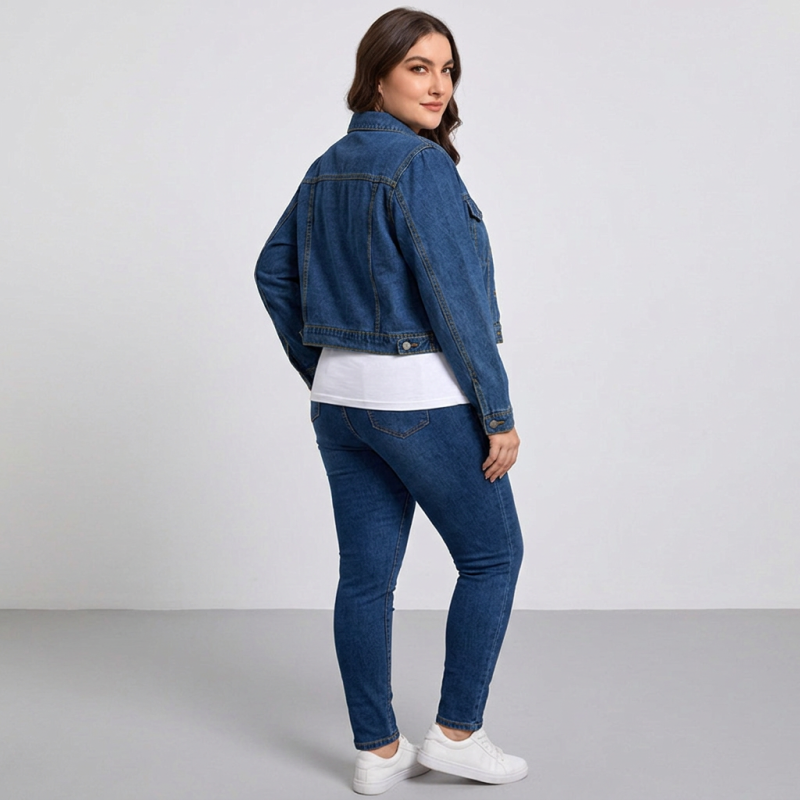 Fashionable Plus-size Denim Jacket