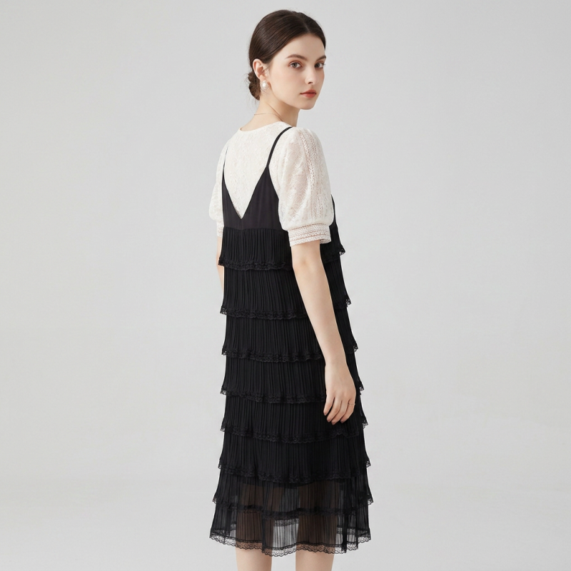 Faux Two-piece Camisole Cake Dress