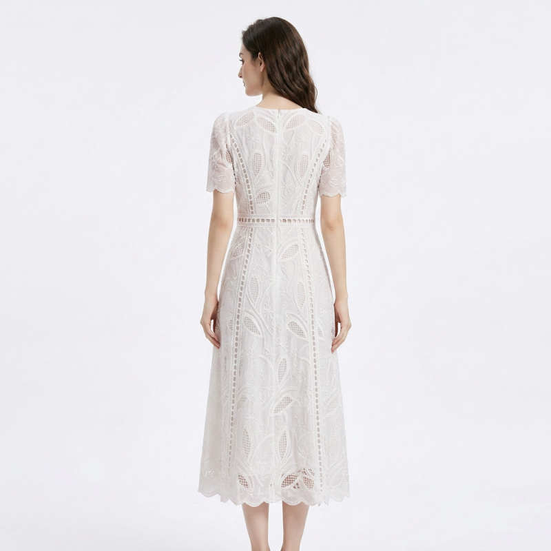 Elegant Embroidered A-line Dress