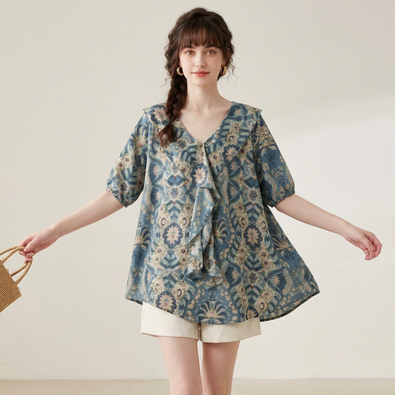 Fashionable Ruffled Top