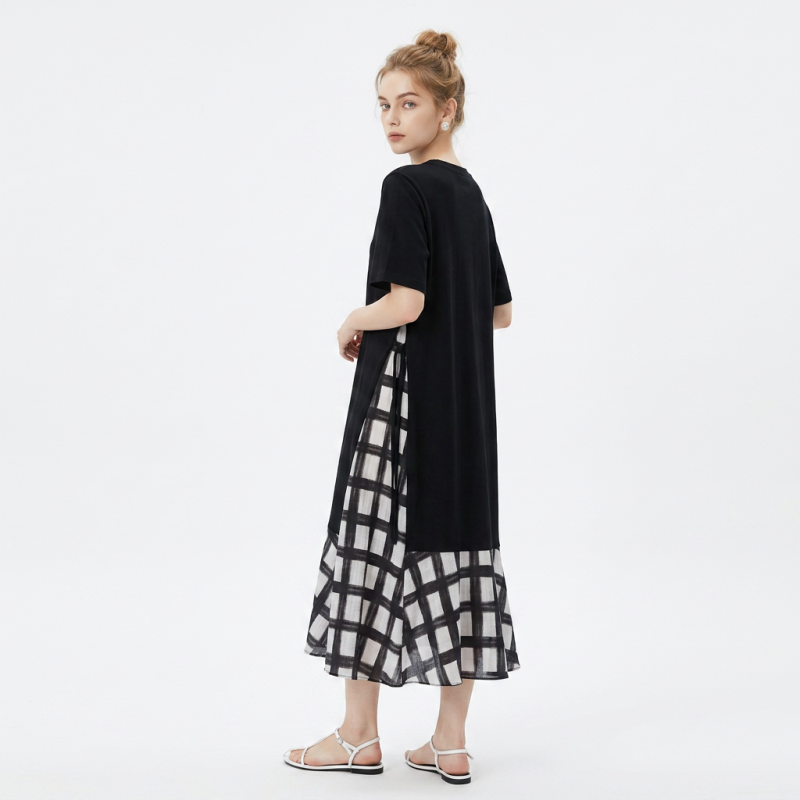 Korean Style Patchwork Dress